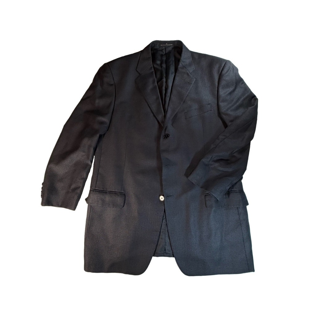 Joseph Abboud Black Label Blazer 44L Silk Wool Gray USA Union Made Sport Coat